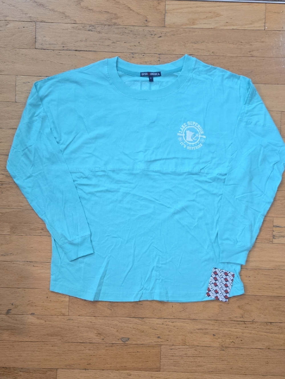 BASIX America Jersey Long Sleeve Lake Superior Graphic Size Large Unisex Mint
